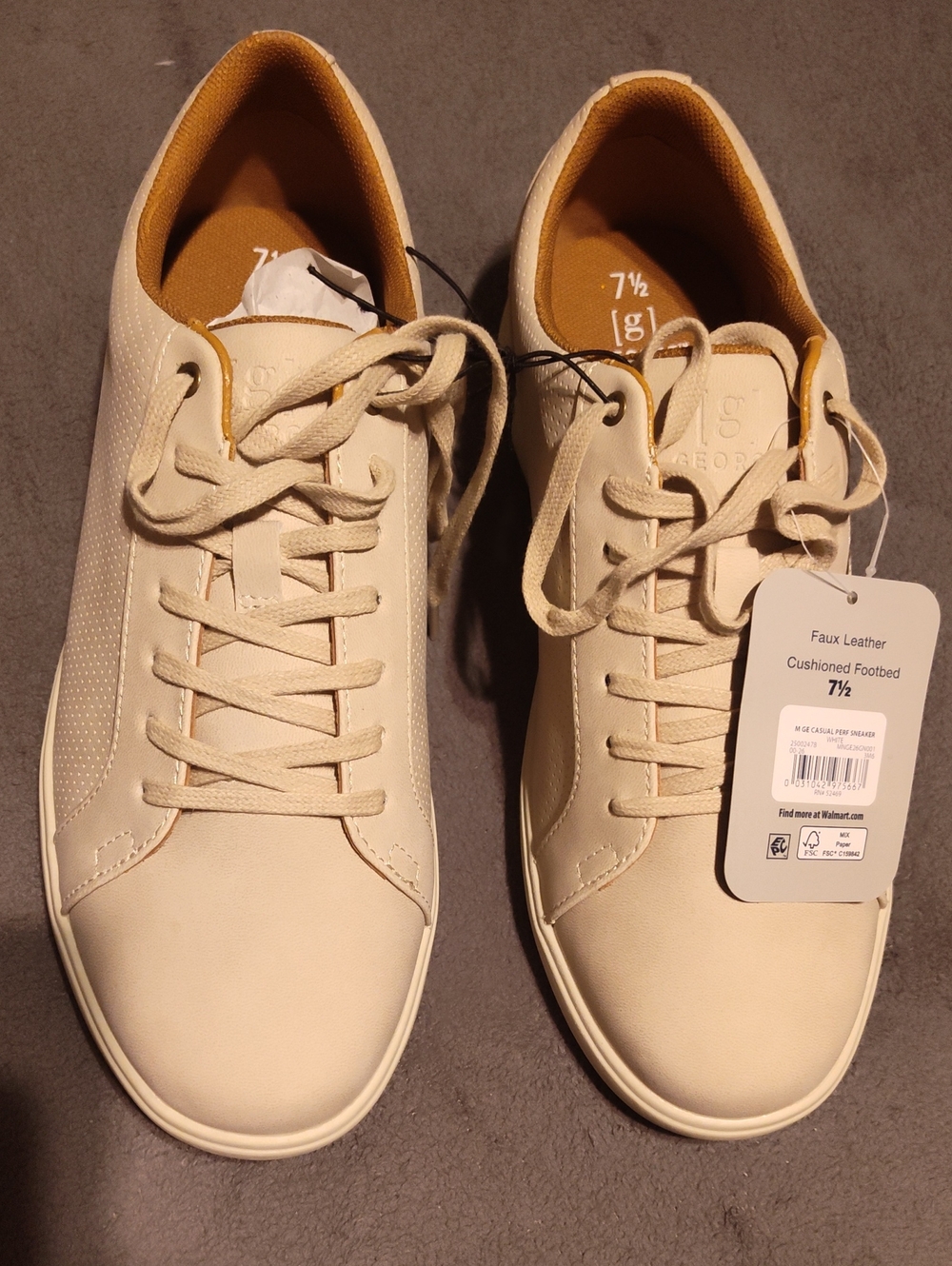 George Men’s Beige Lace-Up Sneakers